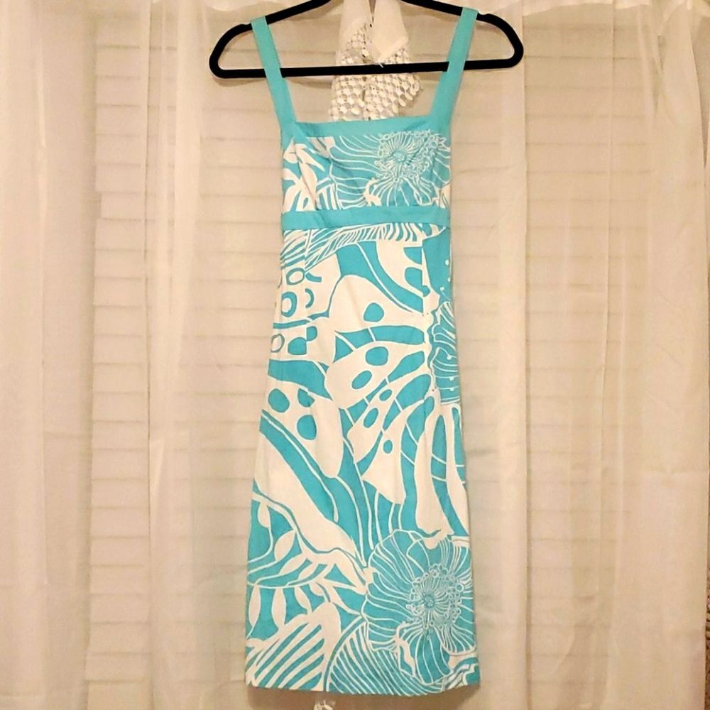 Sundress - Blue Cyan & White